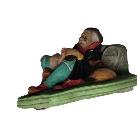 Vintage Chalkware Travelers Rest Homeless Man & Dog Figurine‎ Hand-Painted - Picture 4 of 16